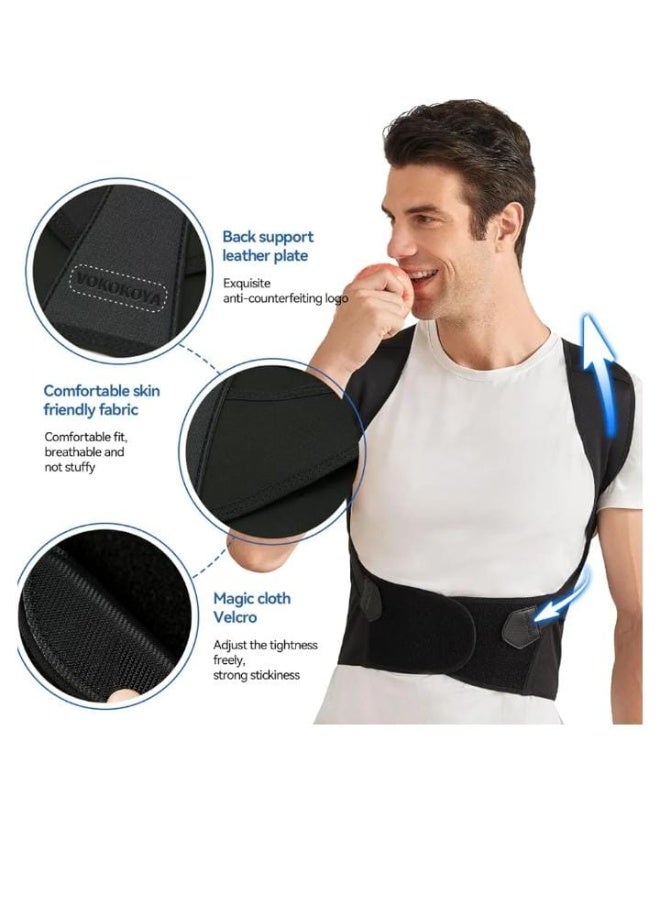 Adjustable Back and Shoulder Posture Corrector - Shoulder Straightening Support Belt - Effective Relief from Neck and Back Pain for Men and Women - Image 2